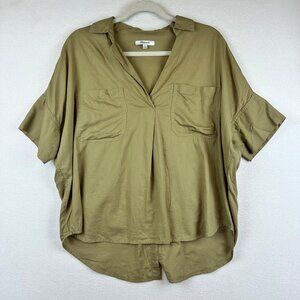 Madewell Relaxed Langenlook Top Womens Small Tan Coastal Breathable Minimal